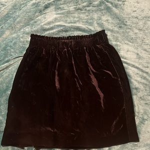 Jcrew Black Velvet Pull-Ok Skirt